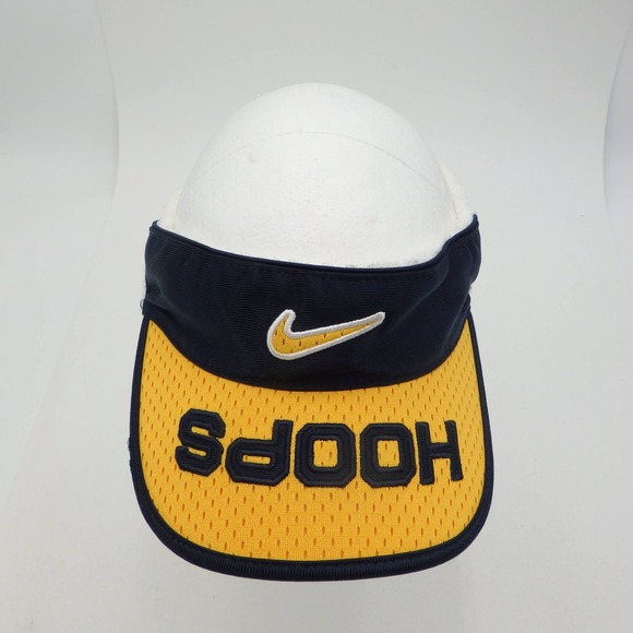 Nike Visor Hoops Basketball Terrycloth Youth Size Yellow Blue Vintage EUC Rare - Picture 2 of 11